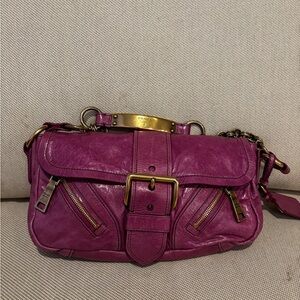 Prada Purple Leather Shoulder Bag